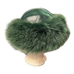 Vintage Fur Hat - Green
